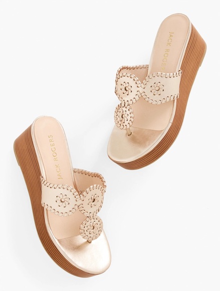 Jack Rogers Women's Betsie Shell Sandal - Classic Slide Sandal For Casual & Beach Wear